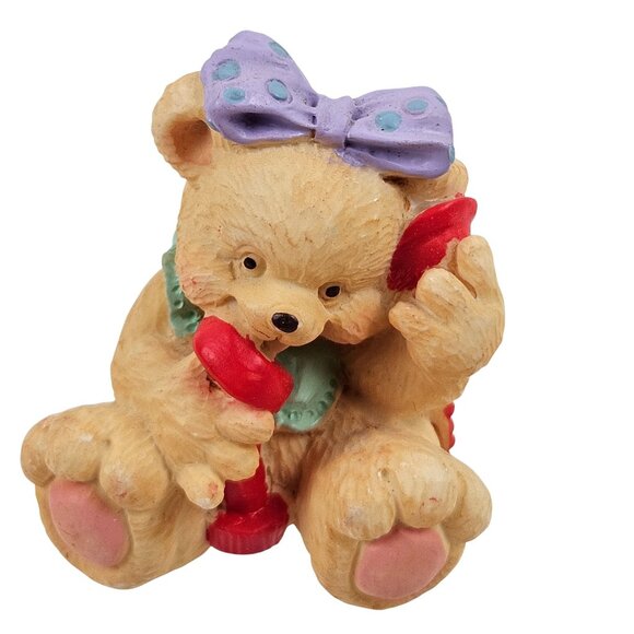 Cherished Teddies Mini Figurines Set Of 6 Hand Painted Bears Resin Vintage - Picture 9 of 9